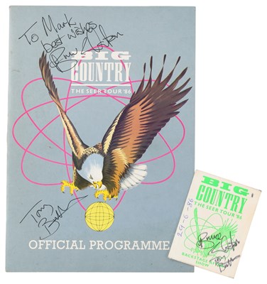 Lot 216 - BIG COUNTRY - SIGNED PROGRAMME.