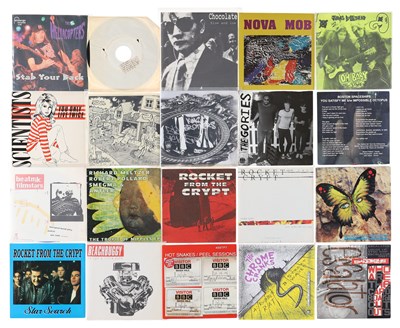 Lot 819 - PUNK, GARAGE, ROCKABILLY 7" PACK INCLUDING REPRESSES THE HELLACOPTERS, THE LEAVING TRAINS