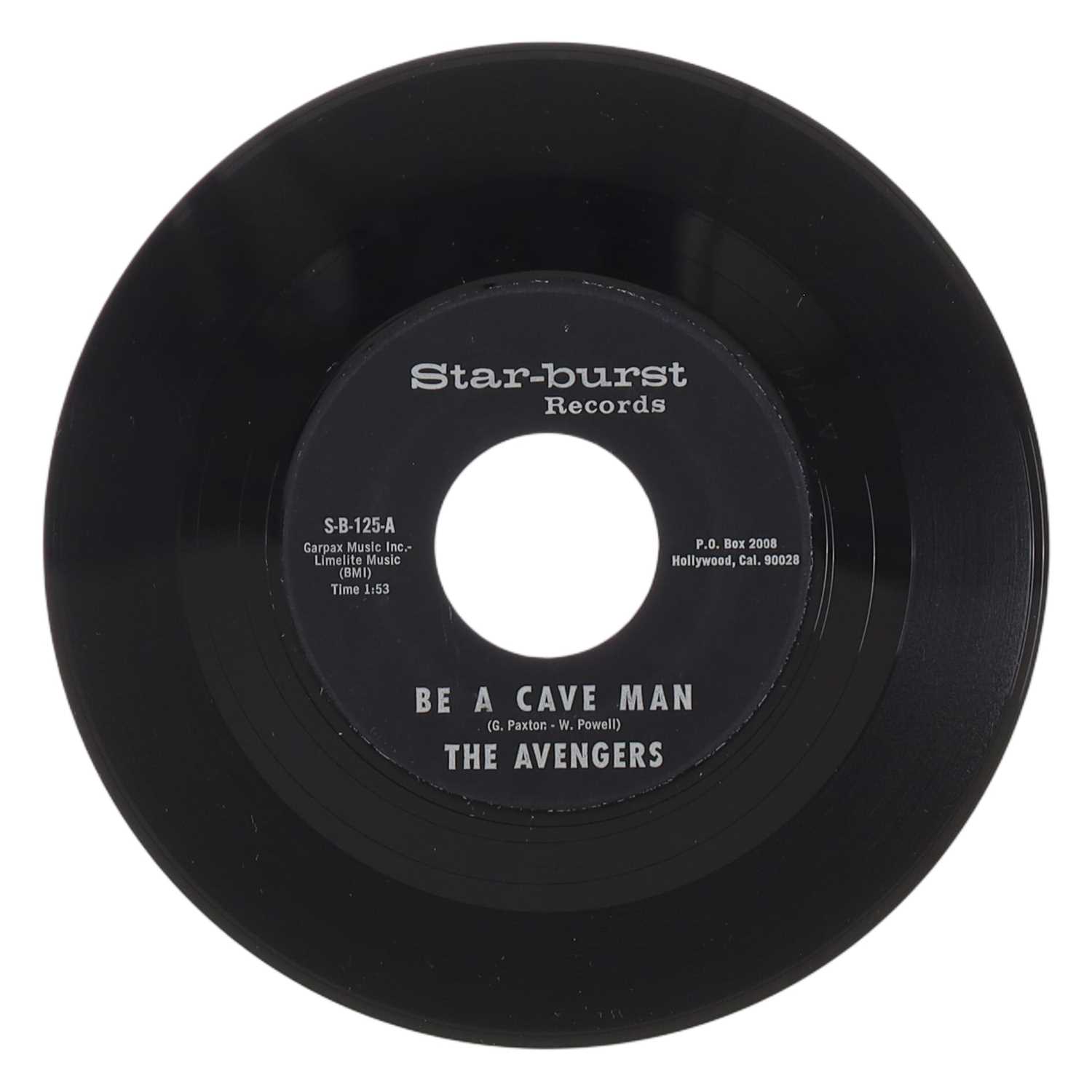 Lot 19 - THE AVENGERS – BE A CAVE MAN US STAR-BURST RECORDS 7” (S-B-125)