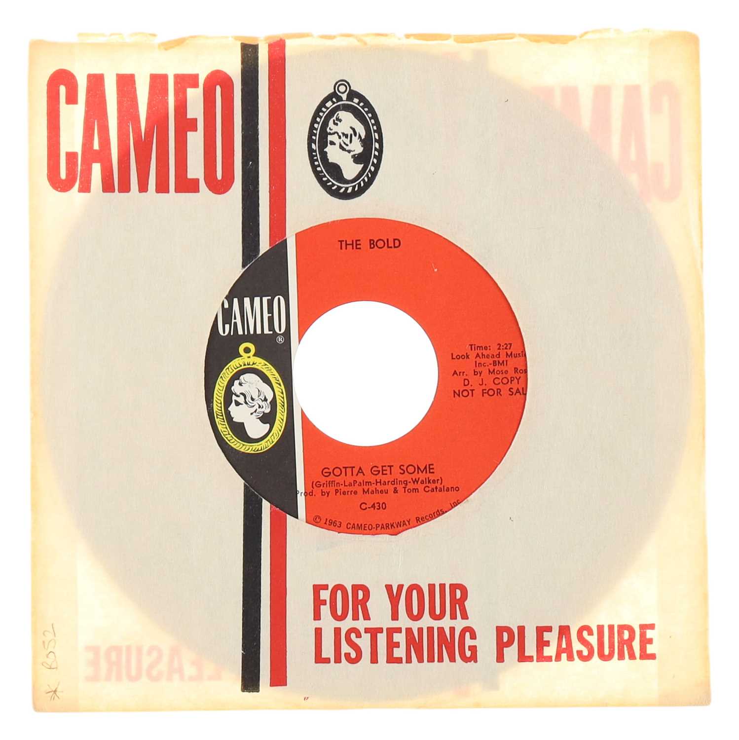 Lot 20 - THE BOLD – GOTTA GET SOME US CAMEO 7” DEMO (C-430)