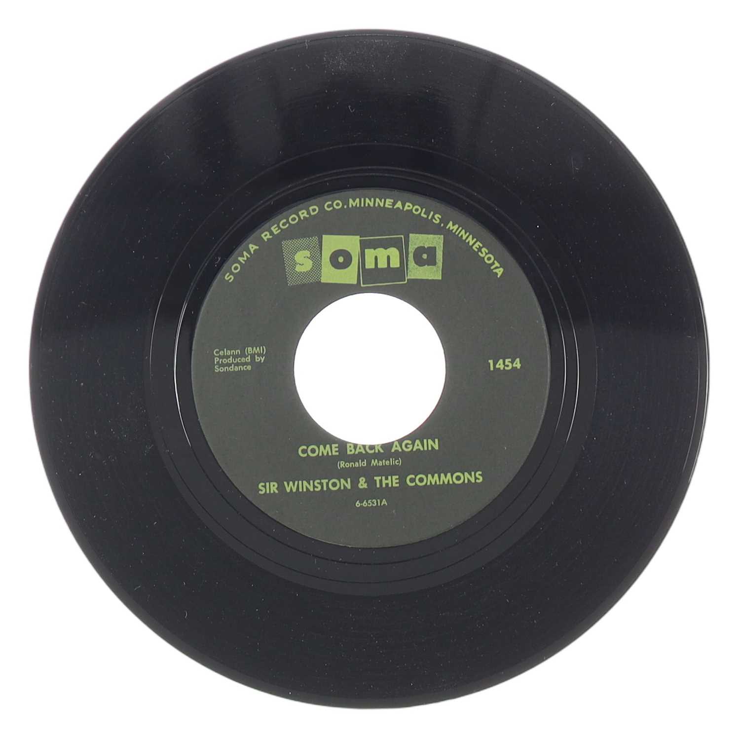 Lot 33 - SIR WINSTON & THE COMMONS – COME BACK AGAIN US SOMA 7” (1454)