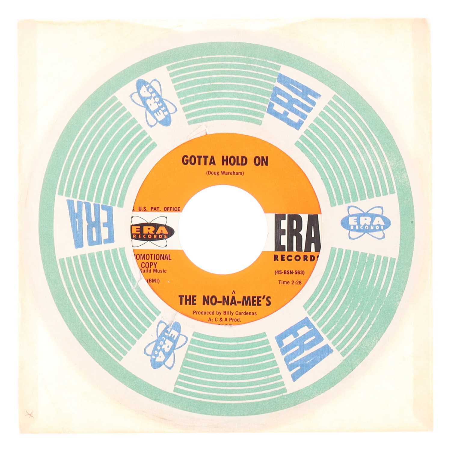 Lot 40 - THE NO-NA-MEE'S – GOTTA HOLD ON US ERA RECORDS 7” DEMO (3165)