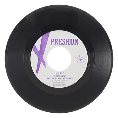 Lot 57 - BYRON & THE MORTALS – MUSIC (IS HERE TO STAY) US PRESHUN 7” (X-1 / X-2)