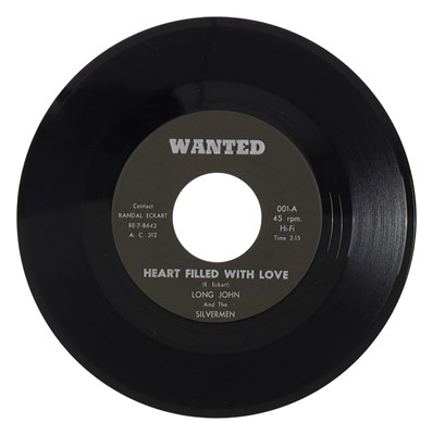 Lot 223 - LONG JOHN AND THE SILVERMEN – HEART FILLED WITH LOVE US WANTED 7” (001)