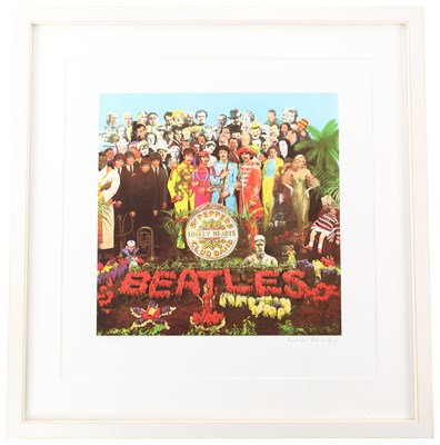 Lot 315 - THE BEATLES - PETER BLAKE SIGNED SGT. PEPPER'S LIMITED EDITION ALBUM COVER PRINT.