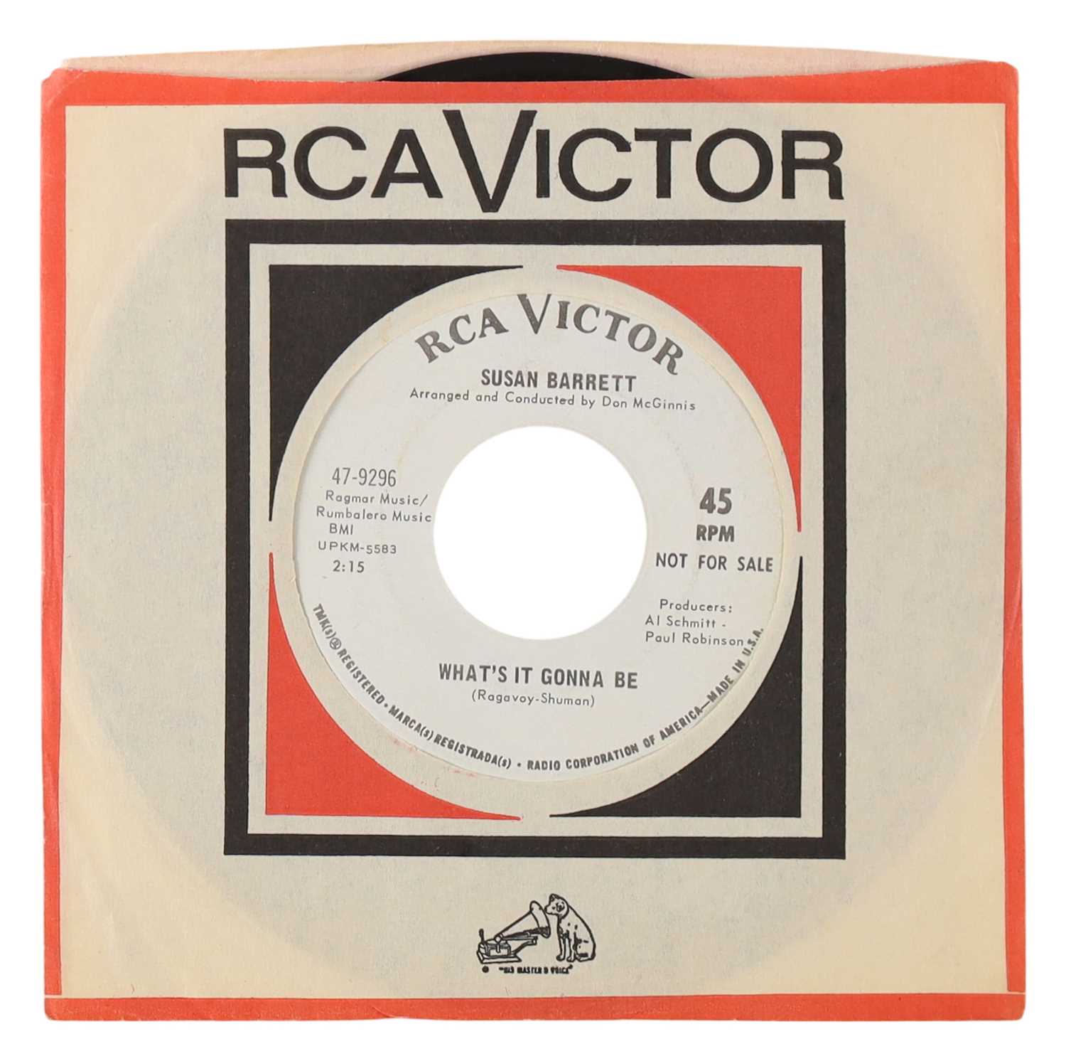 Lot 1 - SUSAN BARRETT – WHAT'S IT GONNA BE C/W IT'S NO SECRET US RCA VICTOR 7” DEMO (47-9296)