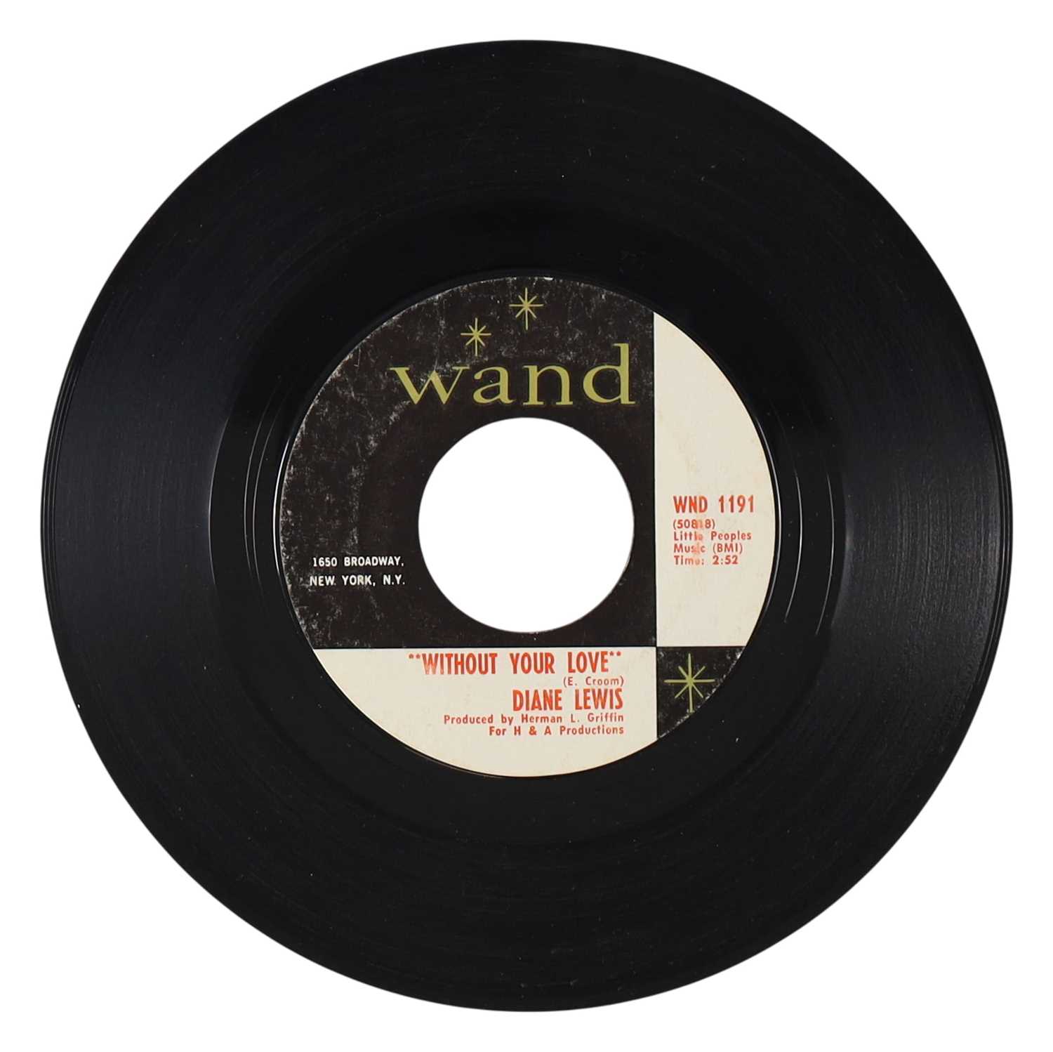 Lot 8 - DIANE LEWIS – WITHOUT YOUR LOVE US WAND 7” (WND 1191)