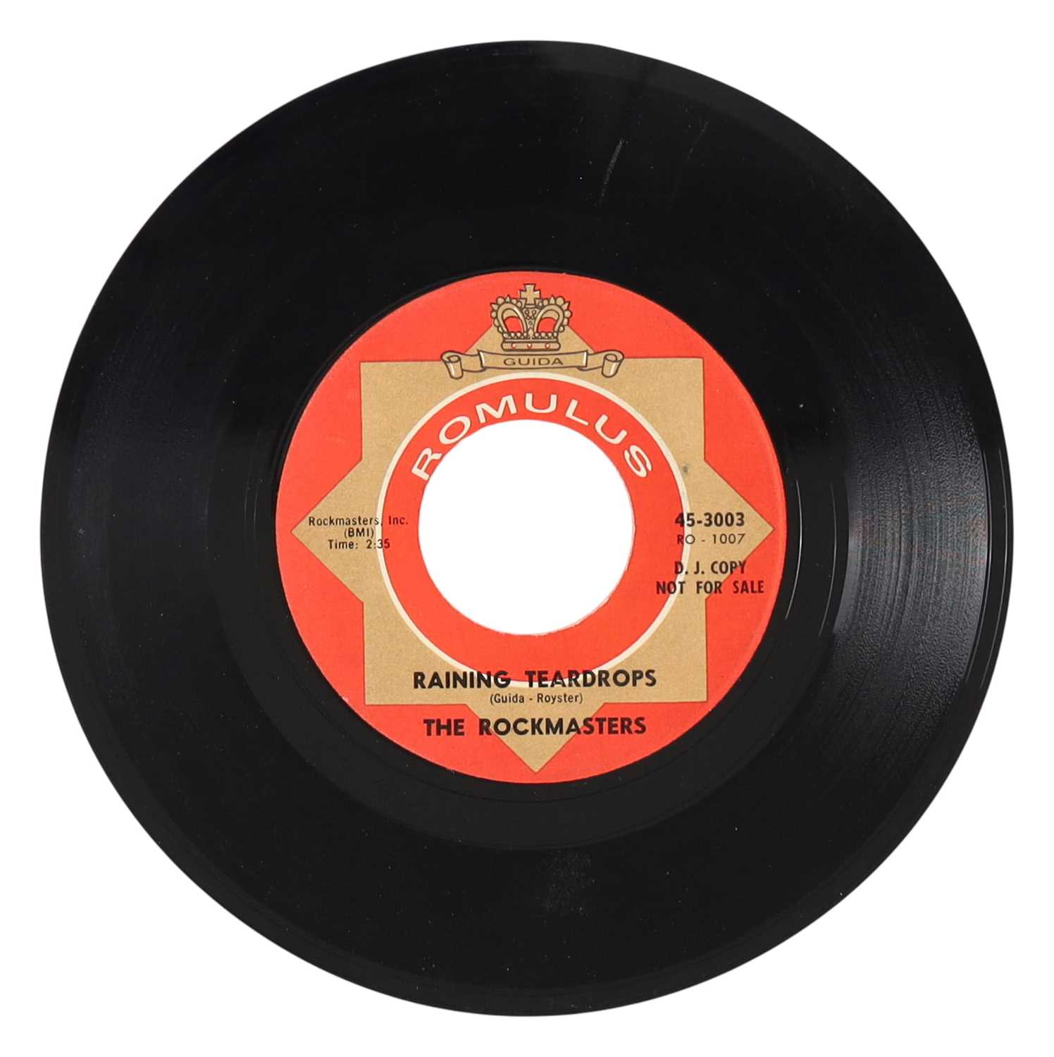 Lot 13 - THE ROCKMASTERS – RAINING TEARDROPS C/W GET YO-SELF MARRIED US ROMULUS 7” DEMO (45-3003)