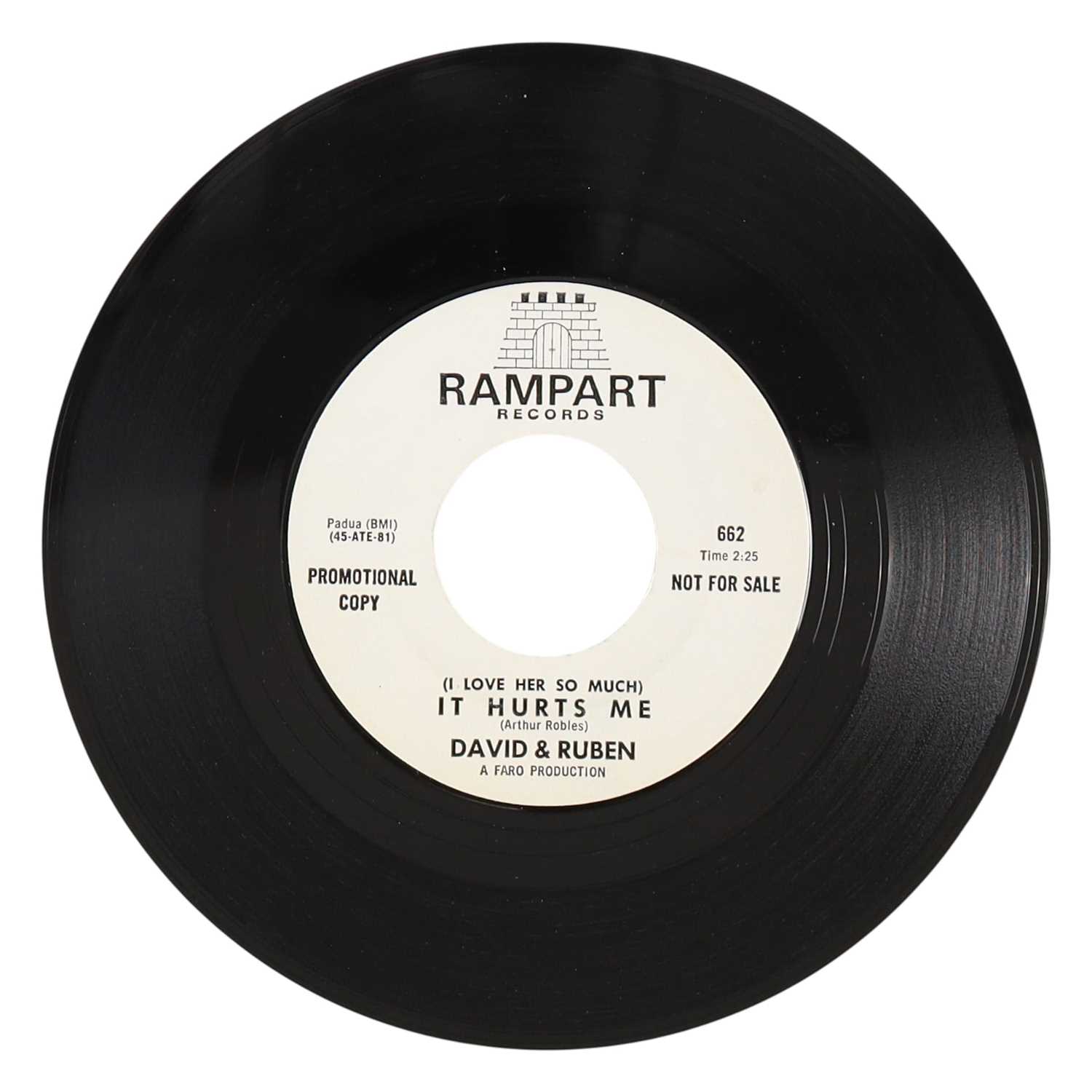 Lot 14 - DAVID & RUBEN – (I LOVE HER SO MUCH) IT HURTS ME US RAMPART RECORDS 7” DEMO (662)