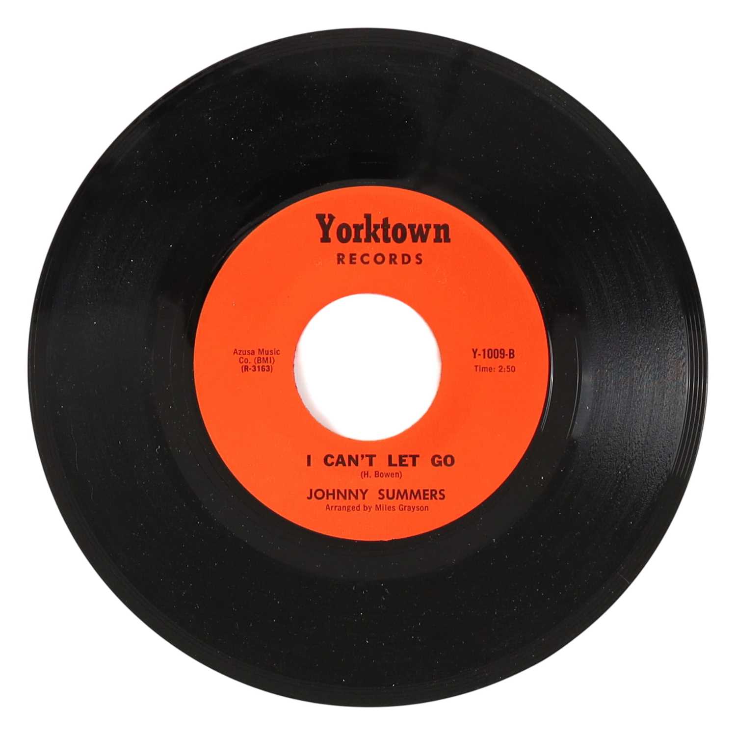 Lot 23 - JOHNNY SUMMERS – I CAN'T LET GO C/W TELL IT LIKE I FEEL US YORKTOWN RECORDS 7” (Y-1009)