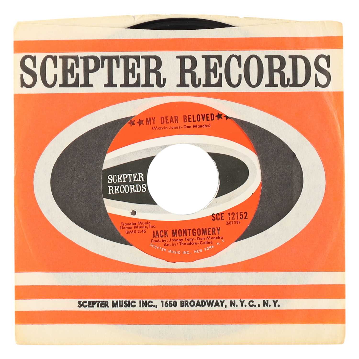 Lot 24 - JACK MONTGOMERY – MY DEAR BELOVED US SCEPTER RECORDS 7” (SCE 12152)