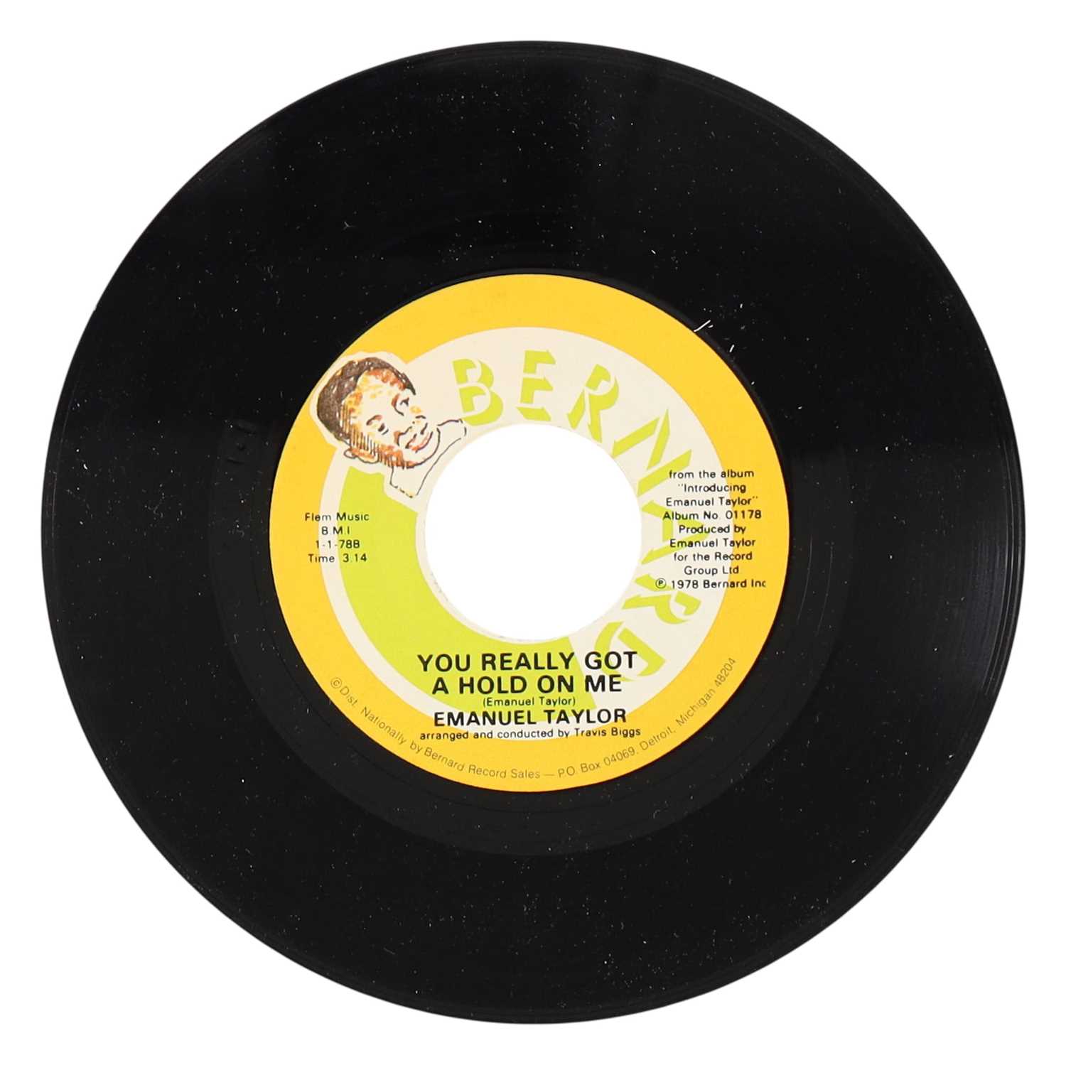 Lot 35 - EMANUEL TAYLOR – YOU REALLY GOT A HOLD ON ME C/W SOCIETY US BERNARD 7” (1-1-78)