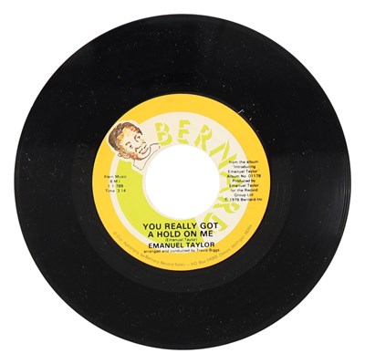 Lot 35 - EMANUEL TAYLOR – YOU REALLY GOT A HOLD ON ME C/W SOCIETY US BERNARD 7” (1-1-78)