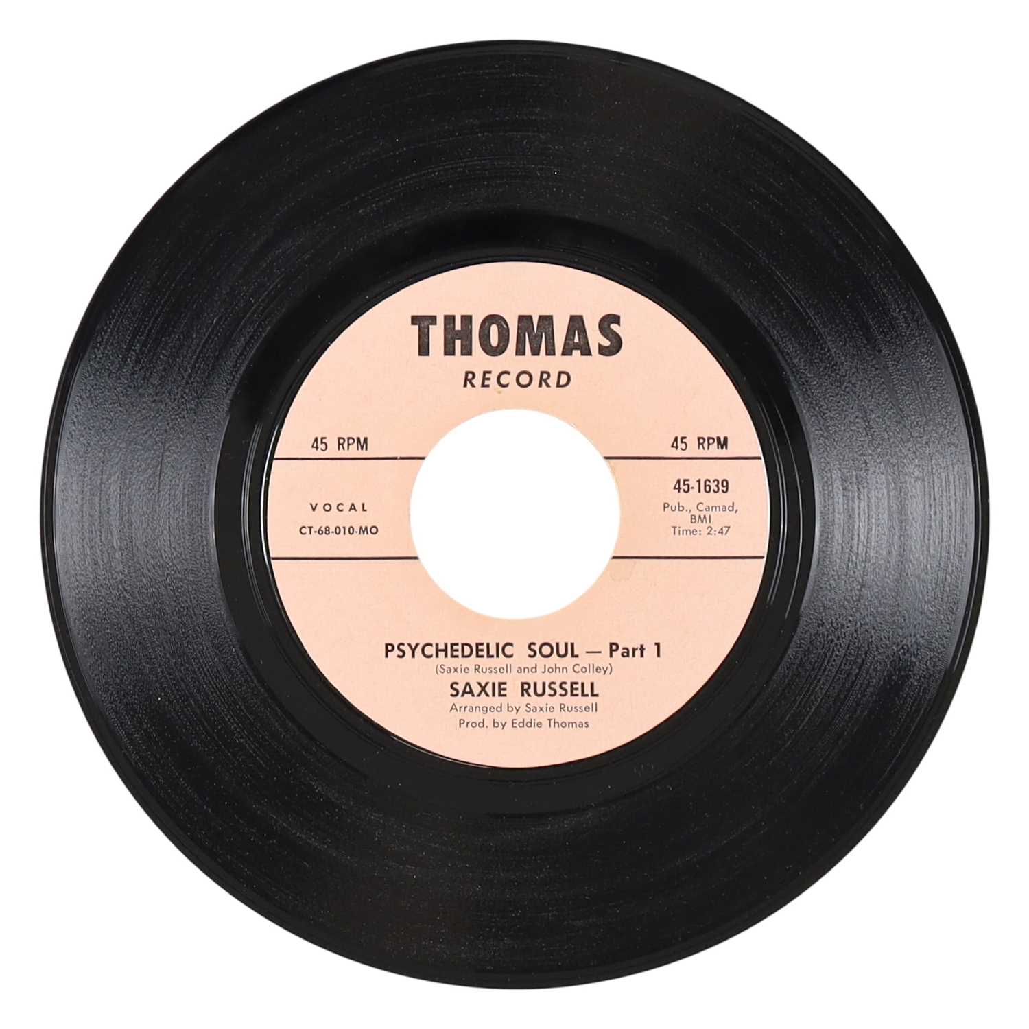 Lot 41 - SAXIE RUSSELL – PSYCHEDELIC SOUL - PART 1 US THOMAS RECORD 7” (45-1639)