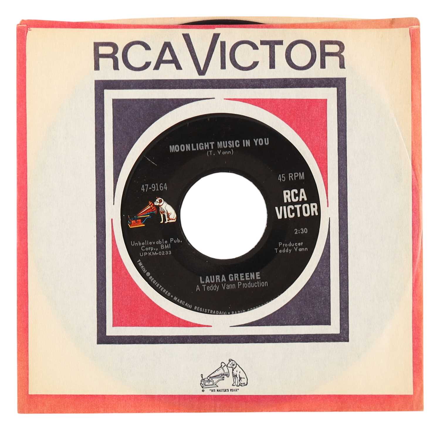 Lot 47 - LAURA GREENE – MOONLIGHT MUSIC IN YOU US RCA VICTOR 7” (47-9164)