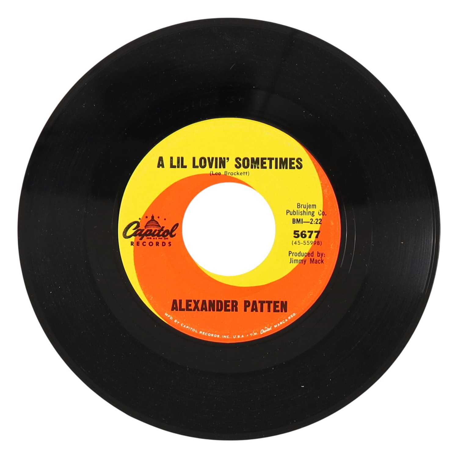 Lot 49 - ALEXANDER PATTEN – A L'IL LOVIN' SOMETIMES C/W NO MORE DREAMS US CAPITOL RECORDS 7” (5677)