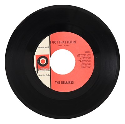 Lot 50 - THE BELAIRES – I GOT THAT FEELIN' C/W THE RABBIT US PALMER RECORD COMPANY 7” DEMO (5026X)