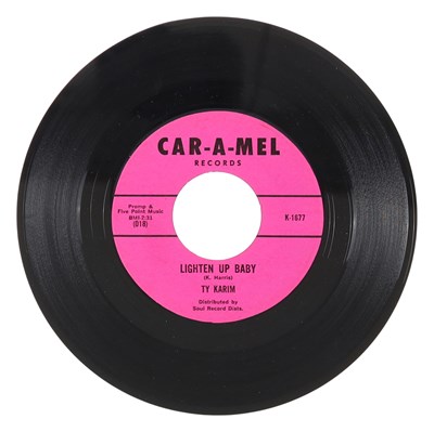 Lot 56 - TY KARIM – LIGHTEN UP BABY US CAR-A-MEL RECORDS 7” (K-1677)