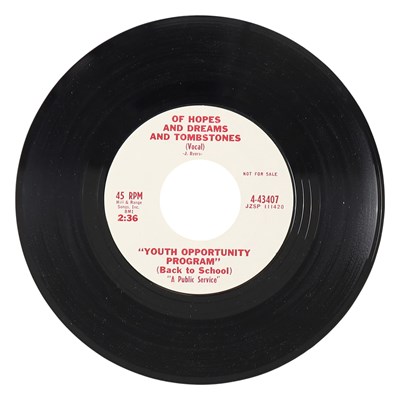 Lot 64 - "YOUTH OPPORTUNITY PROGRAM" – OF HOPES AND DREAMS AND TOMBSTONES (VOCAL) US COLUMBIA 7” DEMO (4-43407)