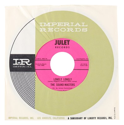 Lot 153 - THE SOUND-MASTERS – LONELY LONELY US JULET RECORDS 7” (JU-102)