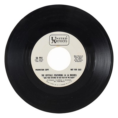 Lot 278 - THE CRYSTALS (FEATURING LA LA BROOKS) – ARE YOU TRYING TO GET RID OF ME BABY US UNITED ARTISTS 7” DEMO (UA 994)