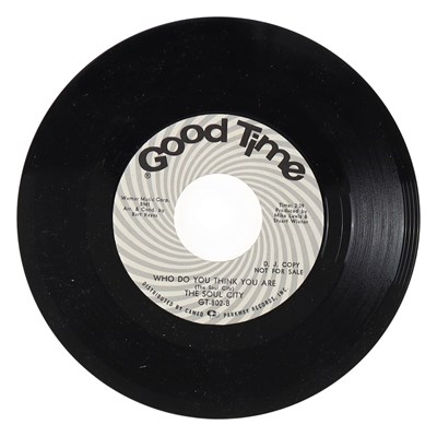Lot 285 - THE SOUL CITY – WHO DO YOU THINK YOU ARE C/W COLD HEARTED BLUES US GOOD TIME 7” DEMO (GT-802)