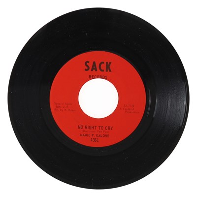 Lot 295 - MAMIE P. GALORE – NO RIGHT TO CRY C/W DO IT RIGHT NOW US SACK 7” (4361)