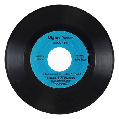 Lot 309 - CHARLIE CLEMONS – THE DEVIL HAS MADE THIS LAND HIS PLAYGROUND US MIGHTY POWER RECORDS 7” (MPP 5-30-37)