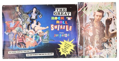 Lot 486 - THE SEX PISTOLS - GREAT ROCK N ROLL SWINDLE SOUNDTRACK POSTER / SID SINGS PROMO POSTER.