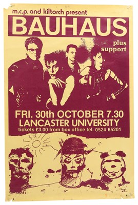 Lot 161 - BAUHAUS - ORIGINAL 1981 LANCASTER UNI CONCERT POSTER.