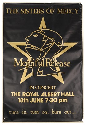 Lot 163 - SISTERS OF MERCY - ORIGINAL 'MERCIFUL RELEASE' 1985 ROYAL ALBERT HALL CONCERT BILLBOARD POSTER.