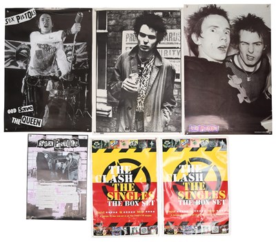 Lot 432 - PUNK POSTERS INC THE CLASH - GLEN MATLOCK SIGNED.