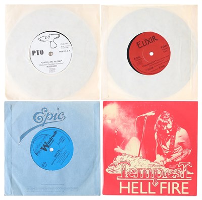 Lot 944 - RARE METAL HARD ROCK 7" PACK - BUZZARD, DEALER, ELIXIR