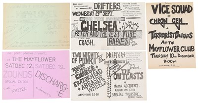 Lot 435 - PUNK - COLLECTION OF EARLY 1980S MANCHESTER HANDBILLS INC GBH / DISCHARGE.