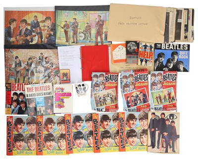 Lot 131 - BEATLES MEMORABILIA COLLECTION INC SCRAPBOOKS / MEMORABILIA.