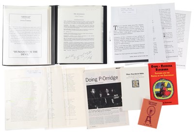 Lot 439 - THROBBING GRISTLE / PSYCHIC TV / COUM TRANSMISSIONS AND RELATED - WRITING BY GENESIS P-ORRIDGE INC RARE SIGNED BOOKS AND TEXTS.