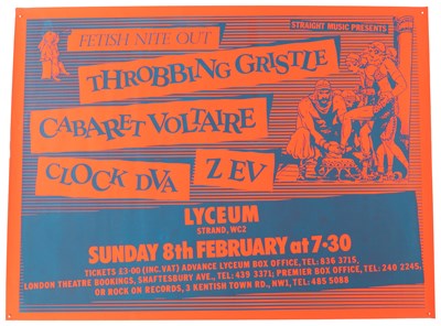 Lot 443 - THROBBING GRISTLE / CABARET VOLTAIRE / CLOCK DVA - 1981 CONCERT POSTER.