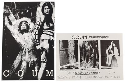 Lot 447 - COUM TRANSMISSIONS - PAIR OF ORIGINAL 1970S POSTERS.