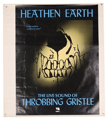 Lot 448 - THROBBING GRISTLE - ORIGINAL HEATHEN EARTH PROOF PROMO POSTER.