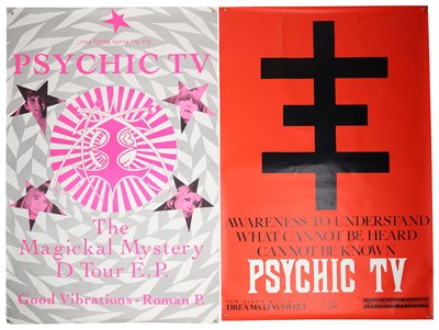 Lot 449 - PSYCHIC TV - ORIGINAL PROMOTIONAL POSTERS.