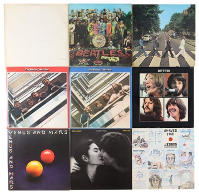Lot 977 - THE BEATLS & SOLO LPS - EARLY UK PRESSINGS, NUM STEREO WHITE ALBUM + MORE