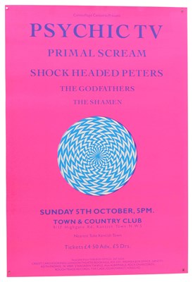 Lot 454 - PSYCHIC TV & PRIMAL SCREAM POSTER.