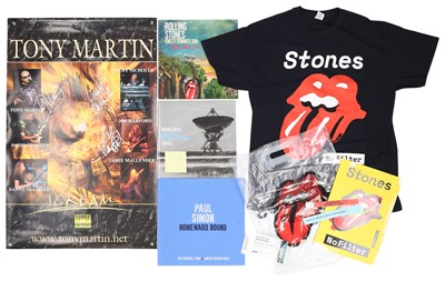 Lot 66 - ROLLING STONES / BON JOVI / PAUL SIMON - COLLECTABLE TOUR MERCHANDISE - 7 TONY MARTIN SIGNED POSTERS.