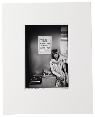 Lot 315 - THE ROLLING STONES - KEITH RICHARDS PHOTOGRAPH SIGNED BY ETHAN RUSSELL.