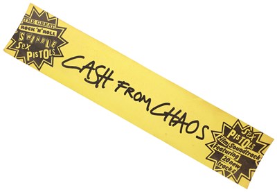 Lot 489 - SEX PISTOLS - GREAT ROCK N ROLL SWINDLE BANNER 'CASH FROM CHAOS' BANNER POSTER.