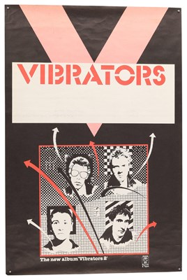 Lot 463 - PUNK - ORIGINAL VIBRATORS 'VIBRATORS 2' PROMO / CONCERT POSTER.