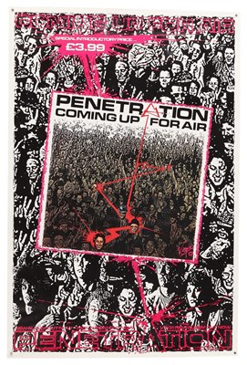 Lot 470 - PUNK INTEREST - ORIGINAL PENETRATION 'COMING UP FOR AIR' PROMOTIONAL POSTER.