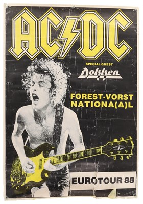 Lot 340 - AC/DC - 1988 CONCERT POSTER.
