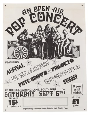 Lot 178 - BLACK SABBATH - ORIGINAL 1970 SOUTHPORT CONCERT POSTER.