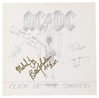 Lot 343 - AC/DC - SIGNED COPY OF 'FLICK OF THE SWITCH'.